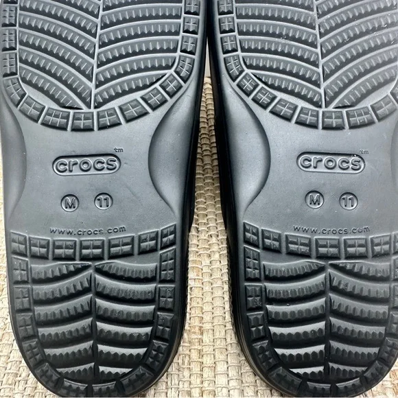 CROCS Iconic Comfort Black Classic Slide Sandals Men’s Size 11 NWOT - Picture 4 of 10